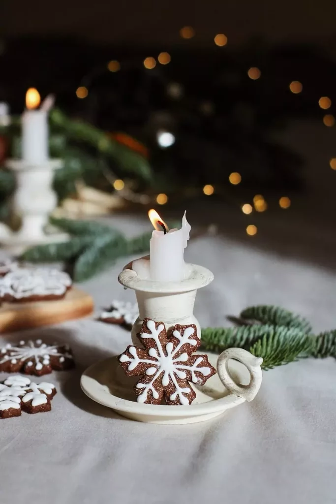 Bougies et biscuits de Noël