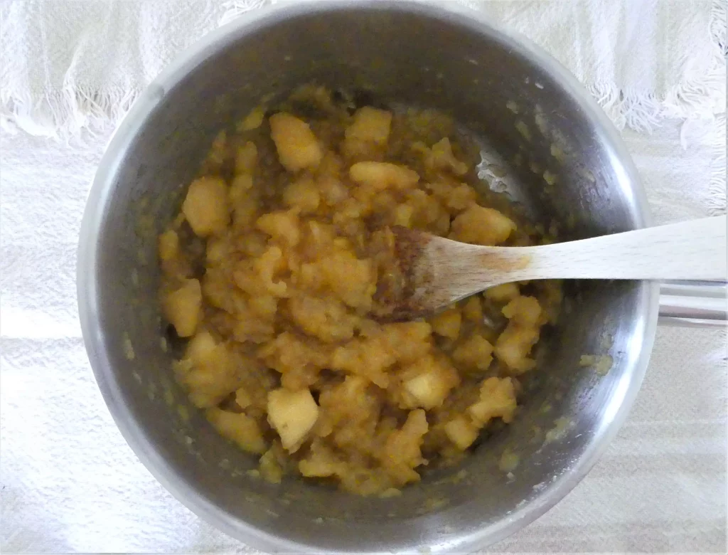 La compotée de pommes vanillée après cuisson